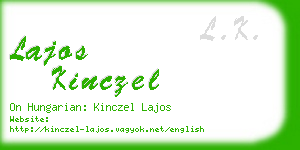 lajos kinczel business card
